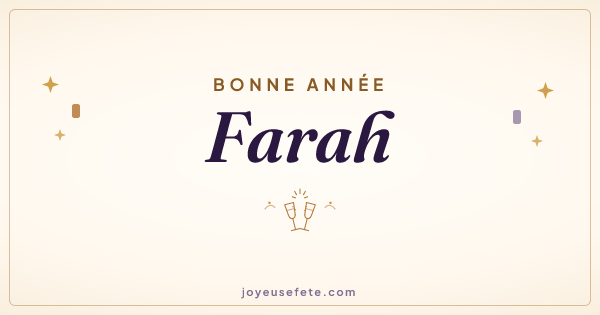 Image « Bonne année Farah » au format large