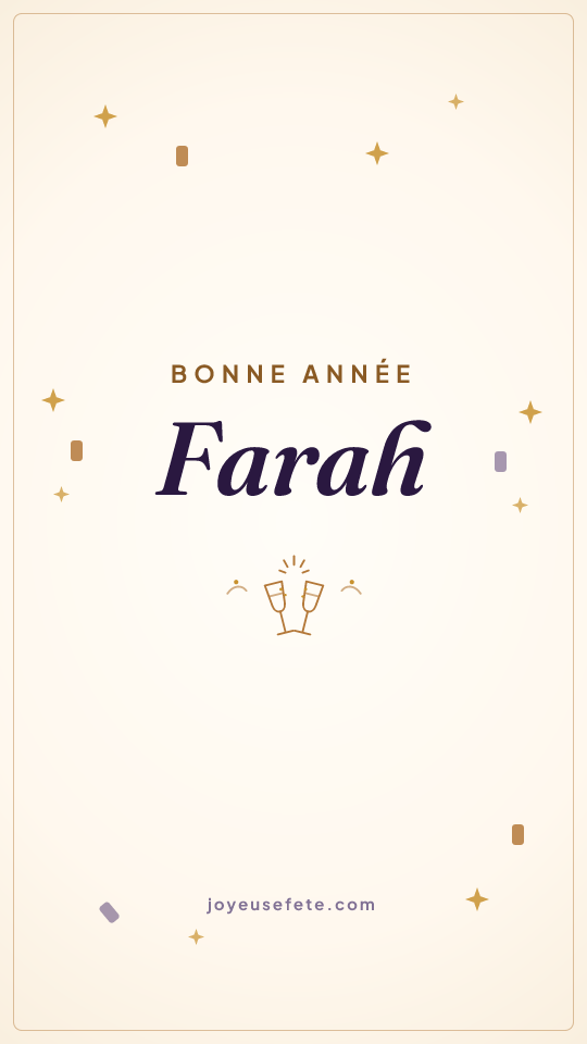 Image « Bonne année Farah » au format story