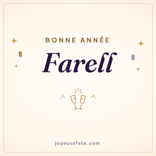 Image carrée « Bonne année Farell » pour WhatsApp