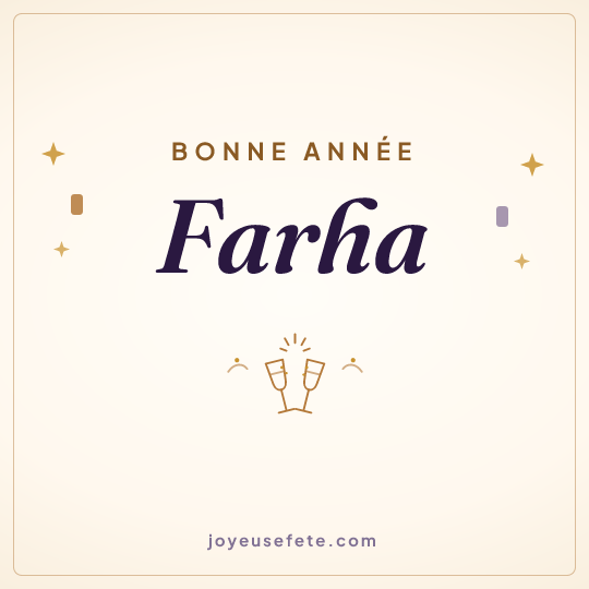 Image carrée « Bonne année Farha » pour WhatsApp
