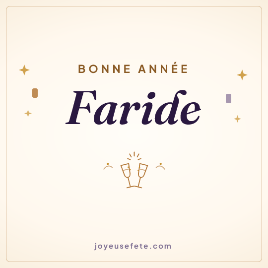 Image carrée « Bonne année Faride » pour WhatsApp