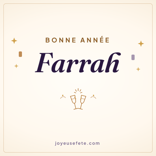 Image carrée « Bonne année Farrah » pour WhatsApp