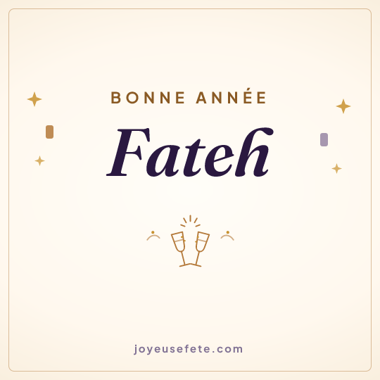 Image carrée « Bonne année Fateh » pour WhatsApp