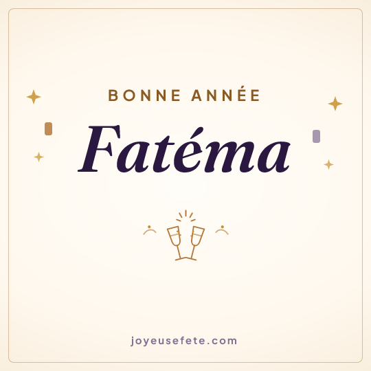 Image carrée « Bonne année Fatéma » pour WhatsApp