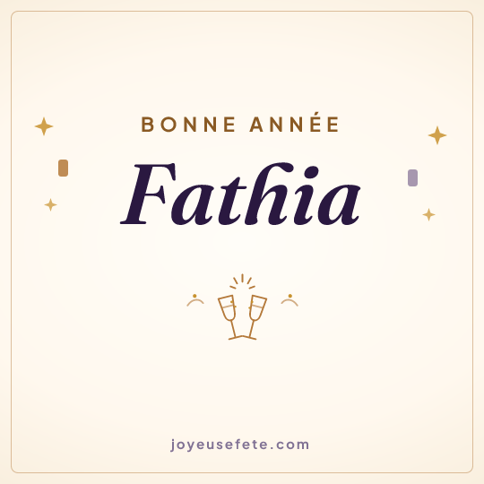 Image carrée « Bonne année Fathia » pour WhatsApp