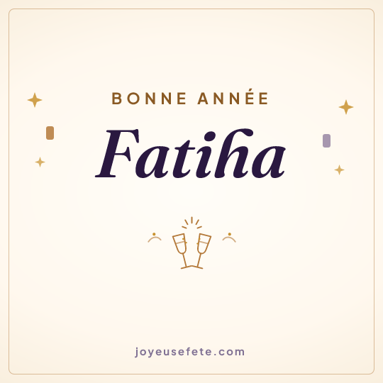 Image carrée « Bonne année Fatiha » pour WhatsApp