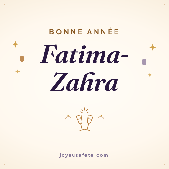 Image carrée « Bonne année Fatima-Zahra » pour WhatsApp