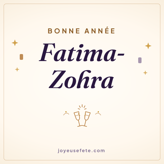 Image carrée « Bonne année Fatima-Zohra » pour WhatsApp