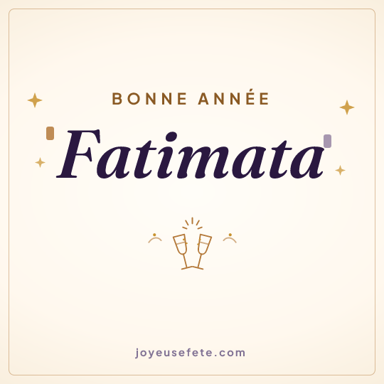 Image carrée « Bonne année Fatimata » pour WhatsApp