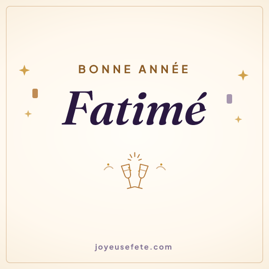 Image carrée « Bonne année Fatimé » pour WhatsApp