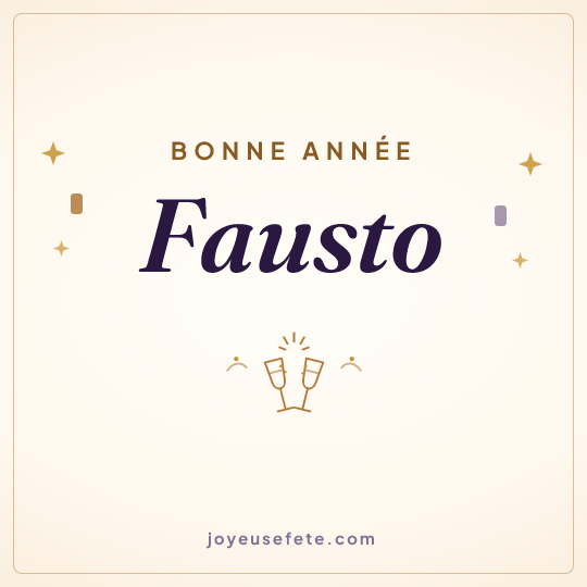 Image carrée « Bonne année Fausto » pour WhatsApp