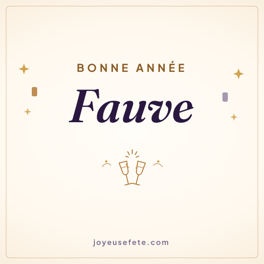 Image carrée « Bonne année Fauve » pour WhatsApp