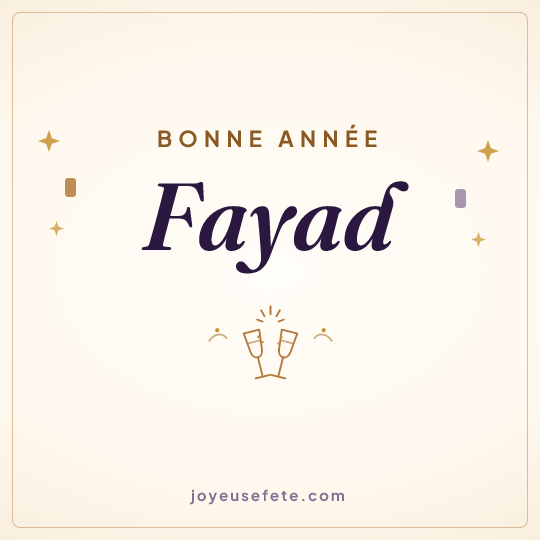 Image carrée « Bonne année Fayad » pour WhatsApp