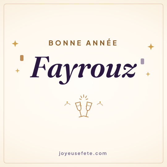 Image carrée « Bonne année Fayrouz » pour WhatsApp