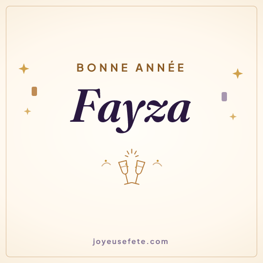 Image carrée « Bonne année Fayza » pour WhatsApp