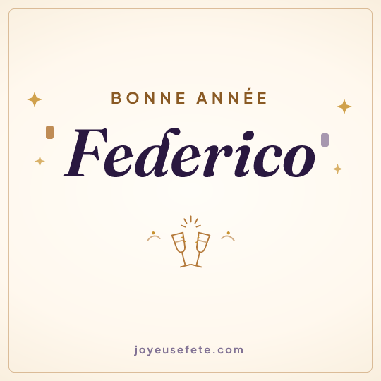 Image carrée « Bonne année Federico » pour WhatsApp