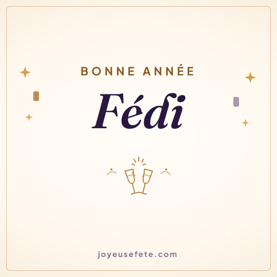 Image carrée « Bonne année Fédi » pour WhatsApp