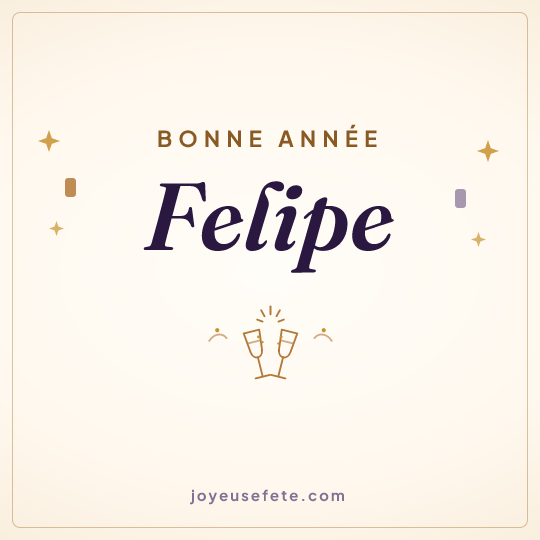 Image carrée « Bonne année Felipe » pour WhatsApp