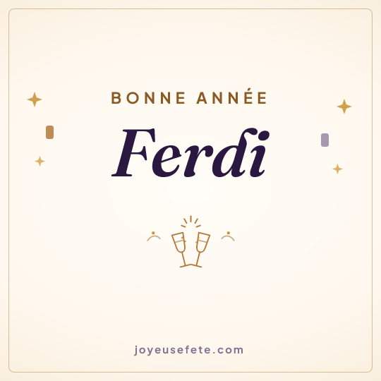 Image carrée « Bonne année Ferdi » pour WhatsApp