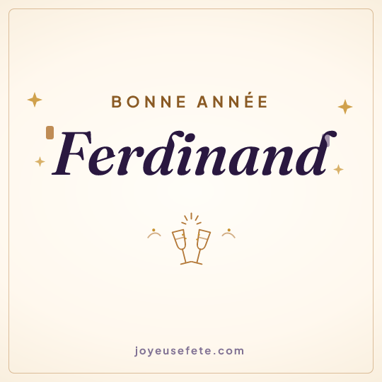 Image carrée « Bonne année Ferdinand » pour WhatsApp