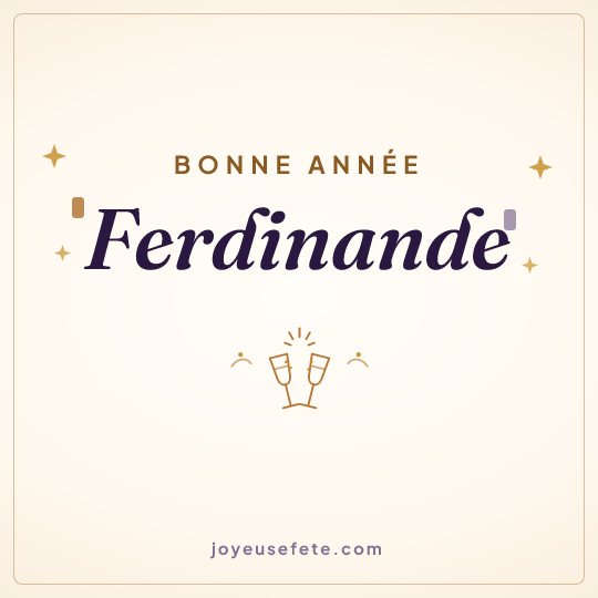 Image carrée « Bonne année Ferdinande » pour WhatsApp