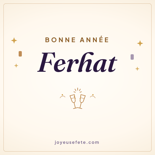 Image carrée « Bonne année Ferhat » pour WhatsApp