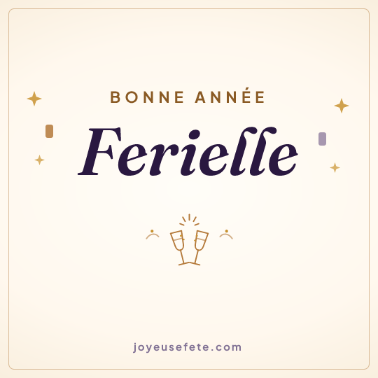 Image carrée « Bonne année Ferielle » pour WhatsApp