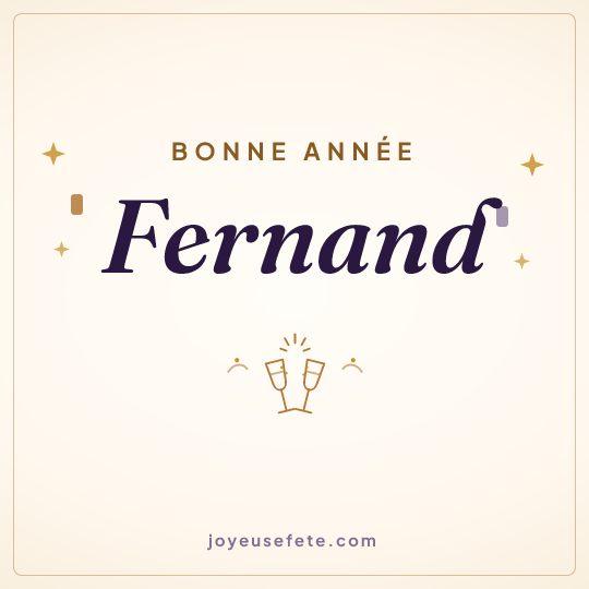 Image carrée « Bonne année Fernand » pour WhatsApp