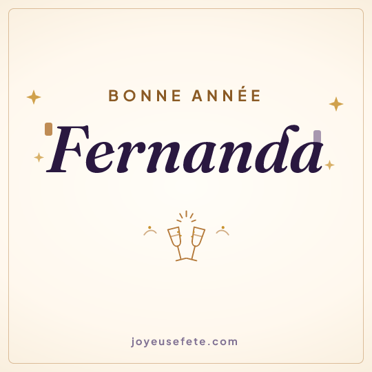 Image carrée « Bonne année Fernanda » pour WhatsApp