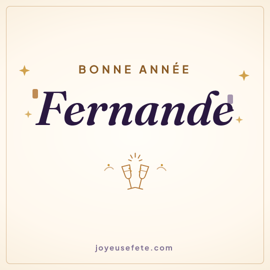 Image carrée « Bonne année Fernande » pour WhatsApp