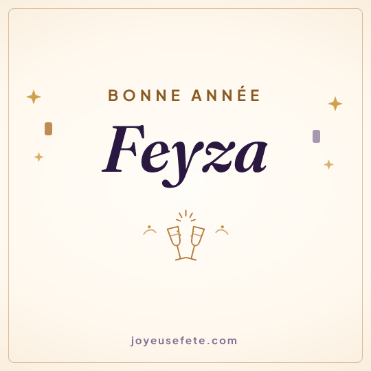 Image carrée « Bonne année Feyza » pour WhatsApp
