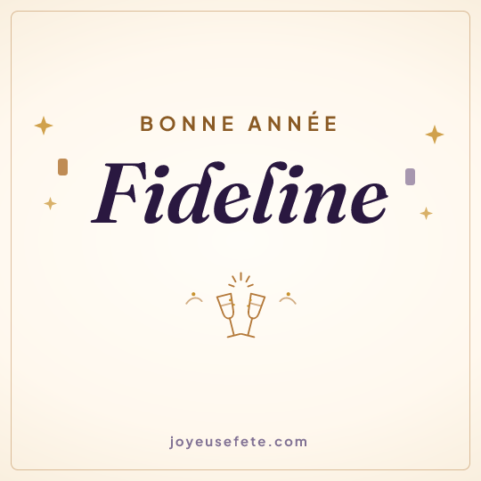 Image carrée « Bonne année Fideline » pour WhatsApp