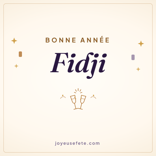 Image carrée « Bonne année Fidji » pour WhatsApp