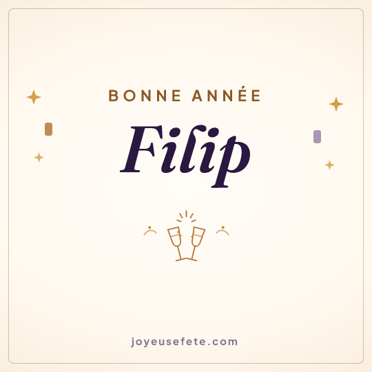 Image carrée « Bonne année Filip » pour WhatsApp