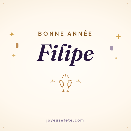 Image carrée « Bonne année Filipe » pour WhatsApp