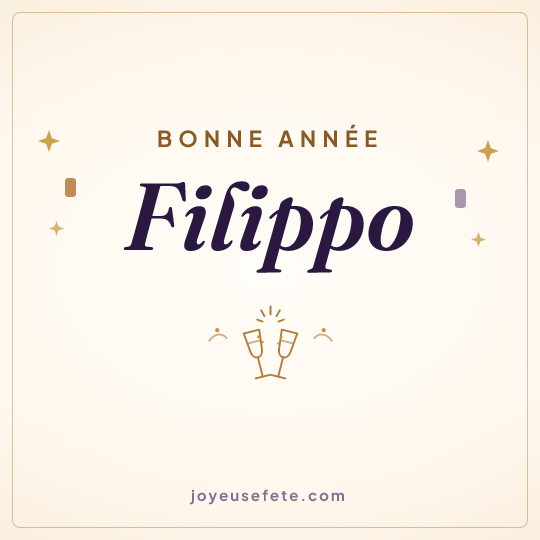 Image carrée « Bonne année Filippo » pour WhatsApp