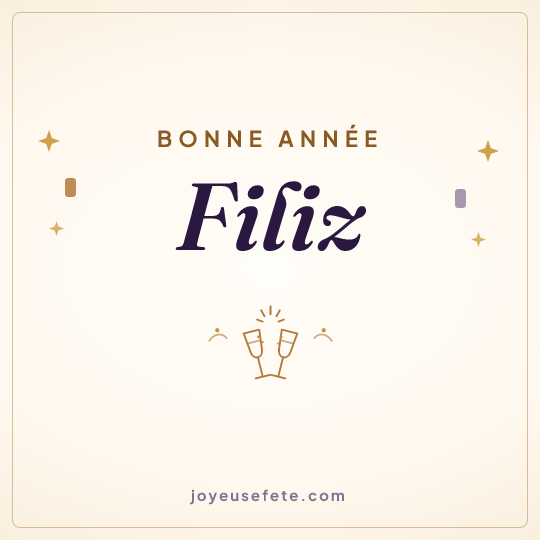 Image carrée « Bonne année Filiz » pour WhatsApp