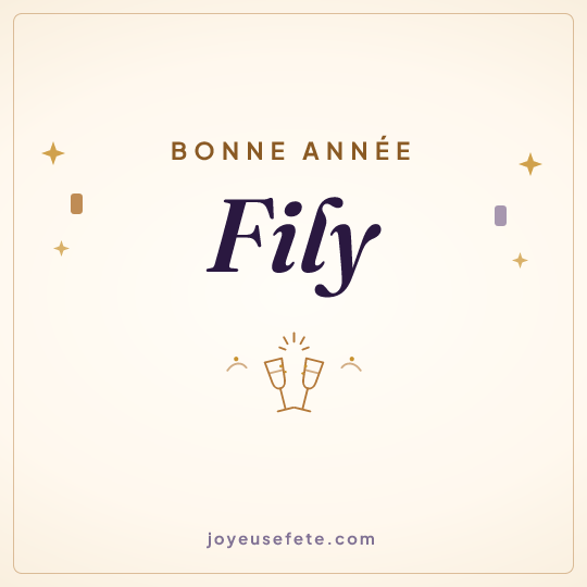 Image carrée « Bonne année Fily » pour WhatsApp