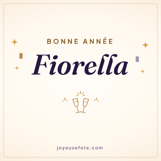 Image carrée « Bonne année Fiorella » pour WhatsApp