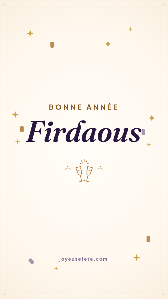 Image « Bonne année Firdaous » au format story