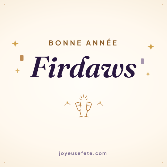 Image carrée « Bonne année Firdaws » pour WhatsApp
