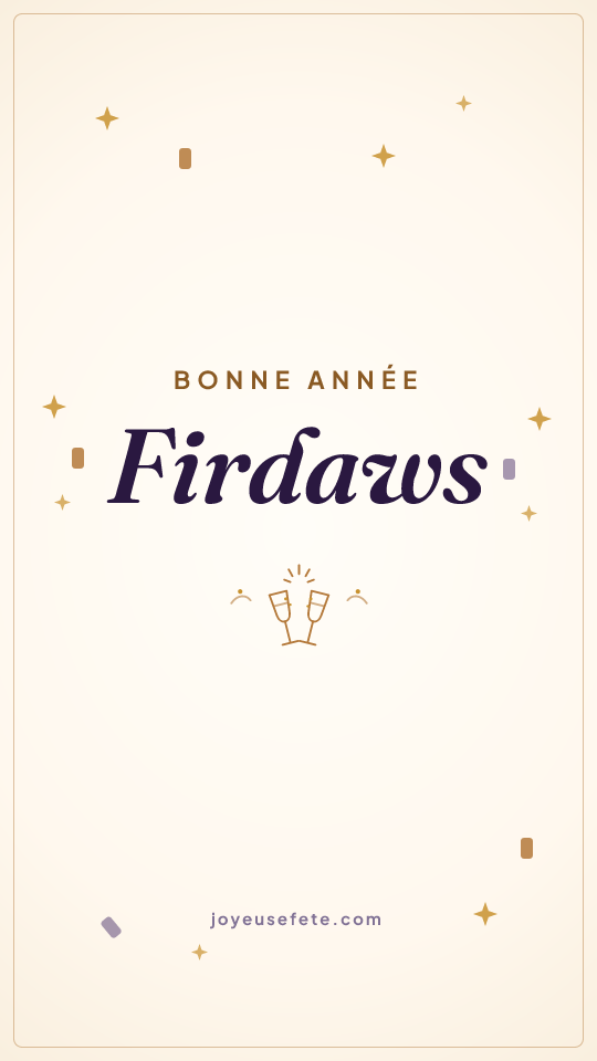 Image « Bonne année Firdaws » au format story