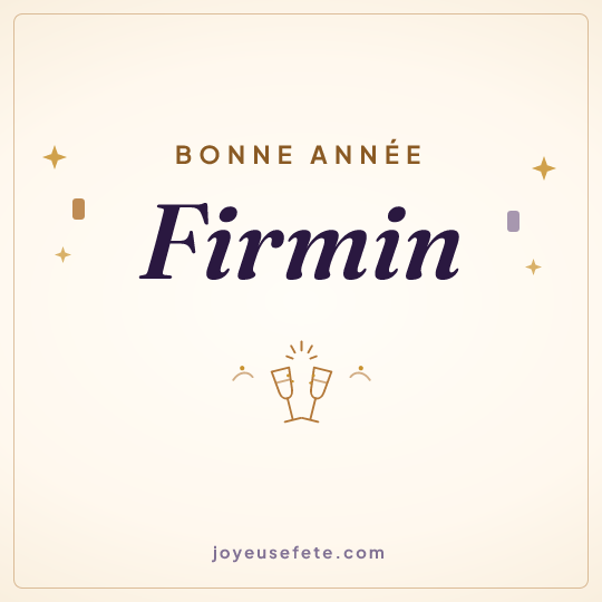 Image carrée « Bonne année Firmin » pour WhatsApp