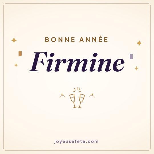 Image carrée « Bonne année Firmine » pour WhatsApp