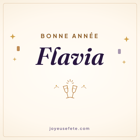 Image carrée « Bonne année Flavia » pour WhatsApp