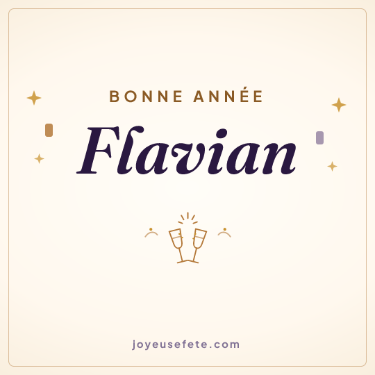 Image carrée « Bonne année Flavian » pour WhatsApp