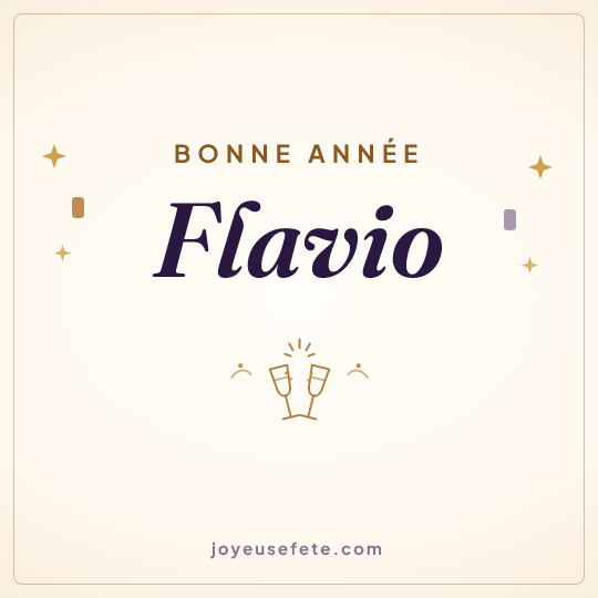 Image carrée « Bonne année Flavio » pour WhatsApp
