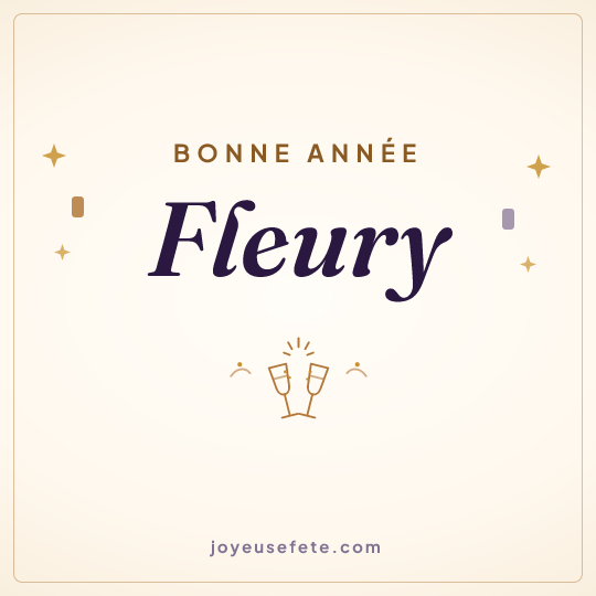 Image carrée « Bonne année Fleury » pour WhatsApp