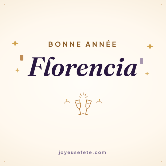 Image carrée « Bonne année Florencia » pour WhatsApp