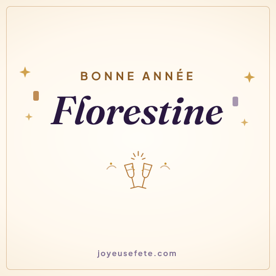Image carrée « Bonne année Florestine » pour WhatsApp